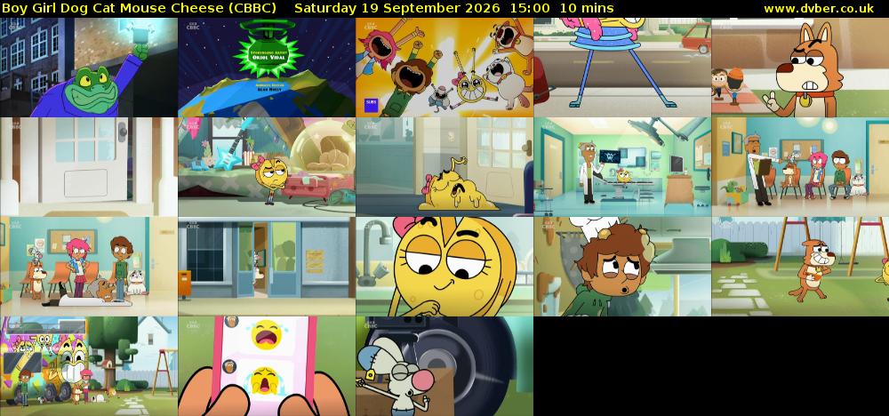 Boy Girl Dog Cat Mouse Cheese (CBBC) Saturday 19 September 2026 15:00 - 15:10