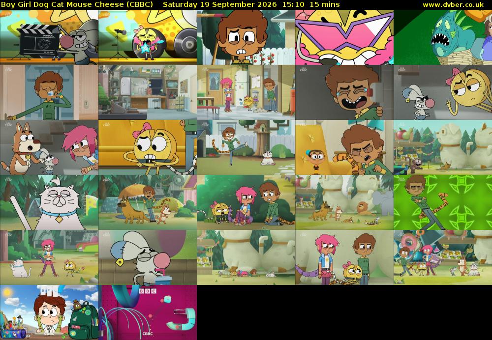 Boy Girl Dog Cat Mouse Cheese (CBBC) Saturday 19 September 2026 15:10 - 15:25