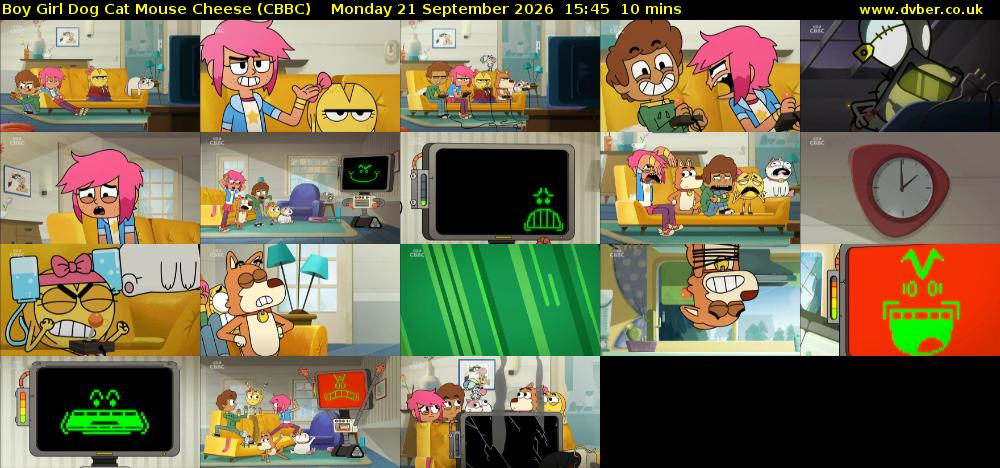 Boy Girl Dog Cat Mouse Cheese (CBBC) Monday 21 September 2026 15:45 - 15:55