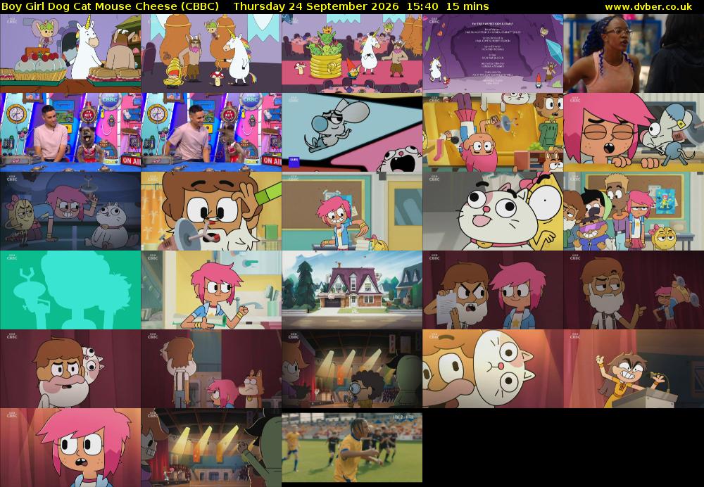 Boy Girl Dog Cat Mouse Cheese (CBBC) Thursday 24 September 2026 15:40 - 15:55