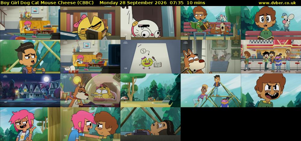 Boy Girl Dog Cat Mouse Cheese (CBBC) Monday 28 September 2026 07:35 - 07:45