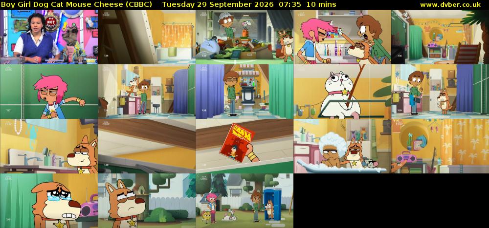 Boy Girl Dog Cat Mouse Cheese (CBBC) Tuesday 29 September 2026 07:35 - 07:45