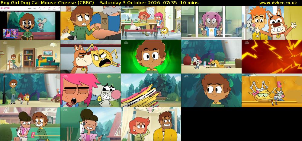 Boy Girl Dog Cat Mouse Cheese (CBBC) Saturday 3 October 2026 07:35 - 07:45