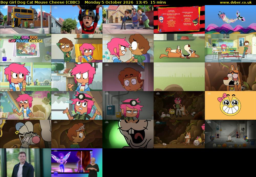 Boy Girl Dog Cat Mouse Cheese (CBBC) Monday 5 October 2026 13:45 - 14:00