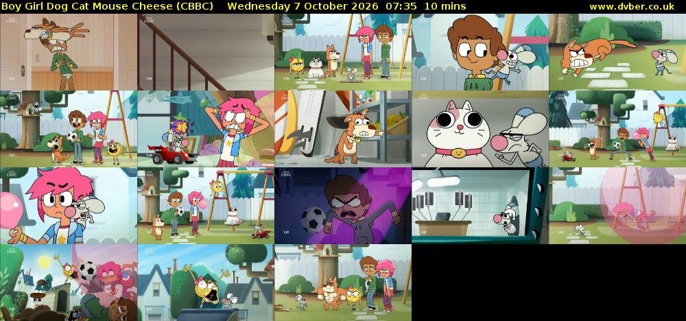 Boy Girl Dog Cat Mouse Cheese (CBBC) Wednesday 7 October 2026 07:35 - 07:45