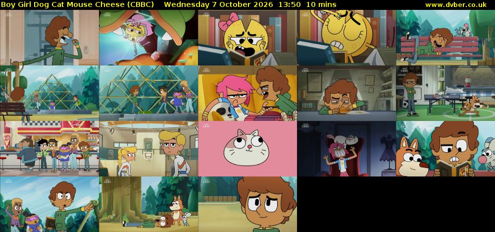 Boy Girl Dog Cat Mouse Cheese (CBBC) Wednesday 7 October 2026 13:50 - 14:00
