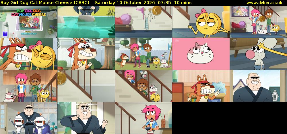 Boy Girl Dog Cat Mouse Cheese (CBBC) Saturday 10 October 2026 07:35 - 07:45