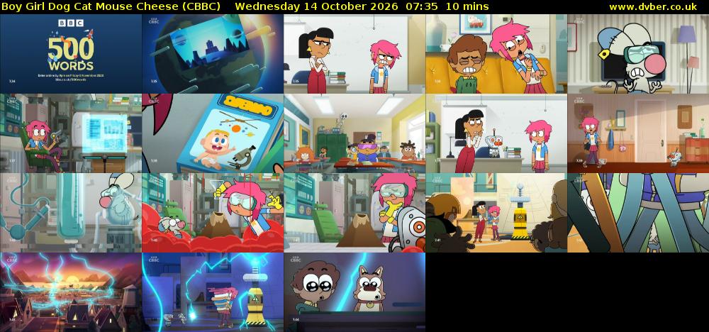 Boy Girl Dog Cat Mouse Cheese (CBBC) Wednesday 14 October 2026 07:35 - 07:45