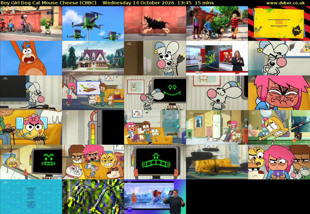 Boy Girl Dog Cat Mouse Cheese (CBBC) Wednesday 14 October 2026 13:45 - 14:00