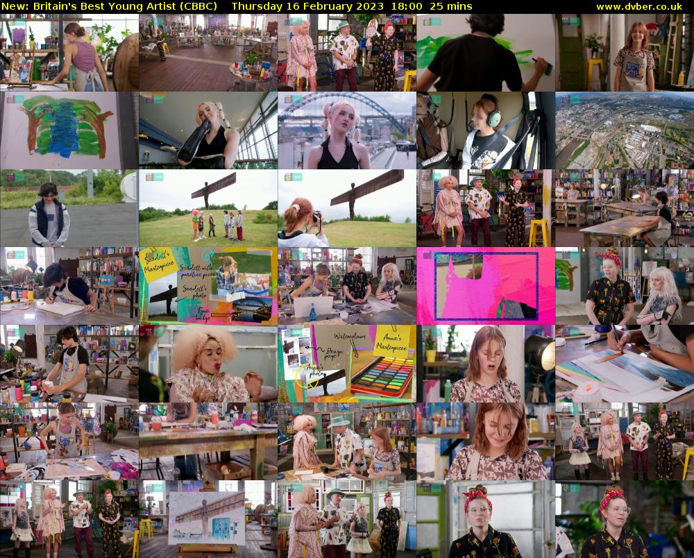 Britain's Best Young Artist (CBBC) Thursday 16 February 2023 18:00 - 18:25