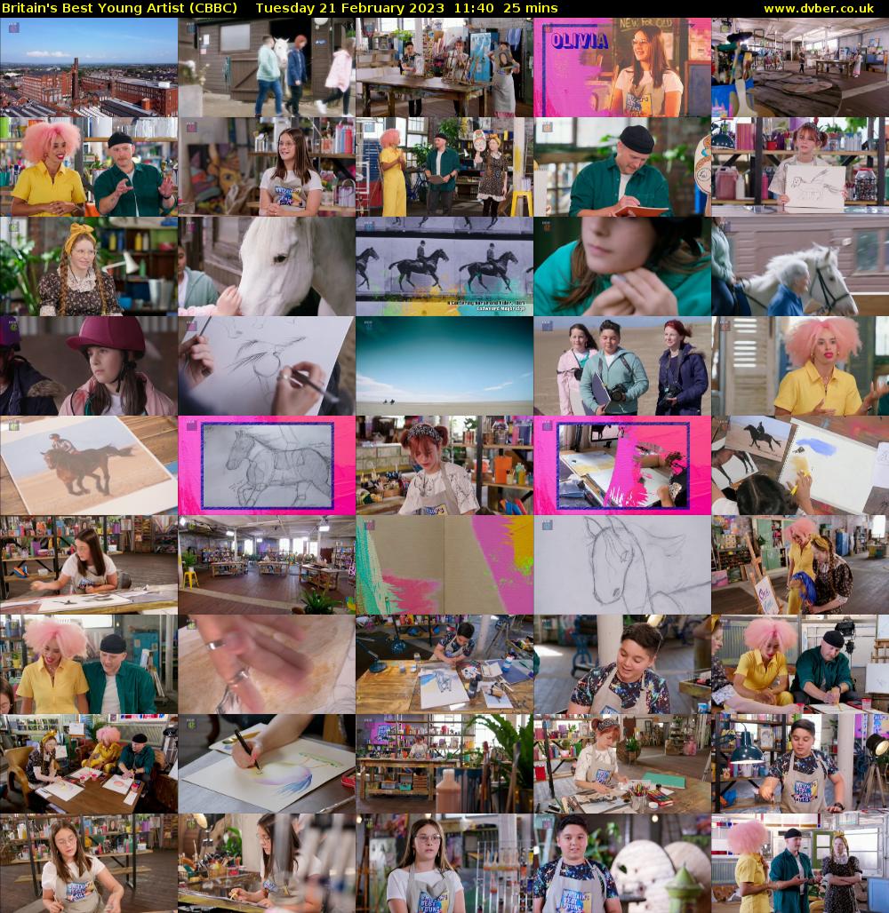 Britain's Best Young Artist (CBBC) Tuesday 21 February 2023 11:40 - 12:05