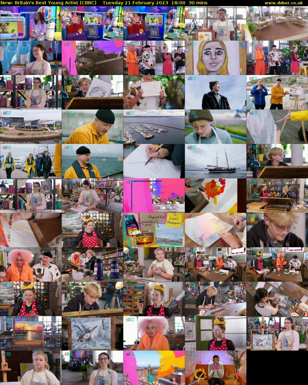 Britain's Best Young Artist (CBBC) Tuesday 21 February 2023 18:00 - 18:30