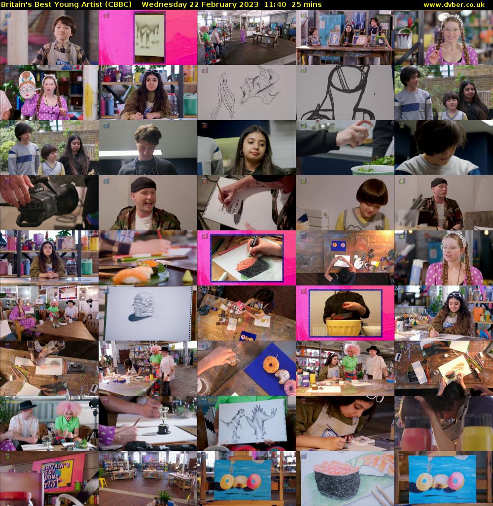 Britain's Best Young Artist (CBBC) Wednesday 22 February 2023 11:40 - 12:05