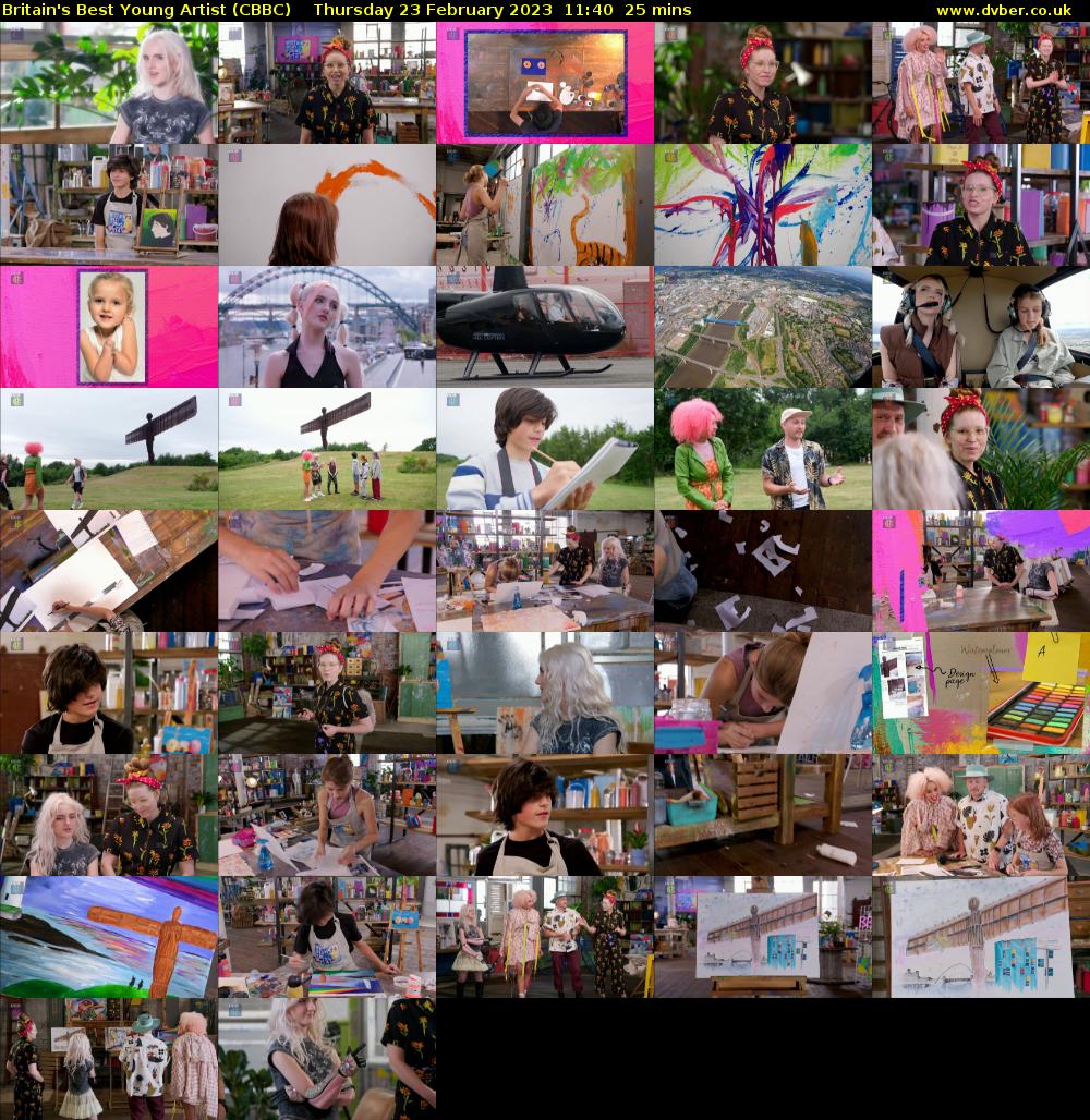 Britain's Best Young Artist (CBBC) Thursday 23 February 2023 11:40 - 12:05