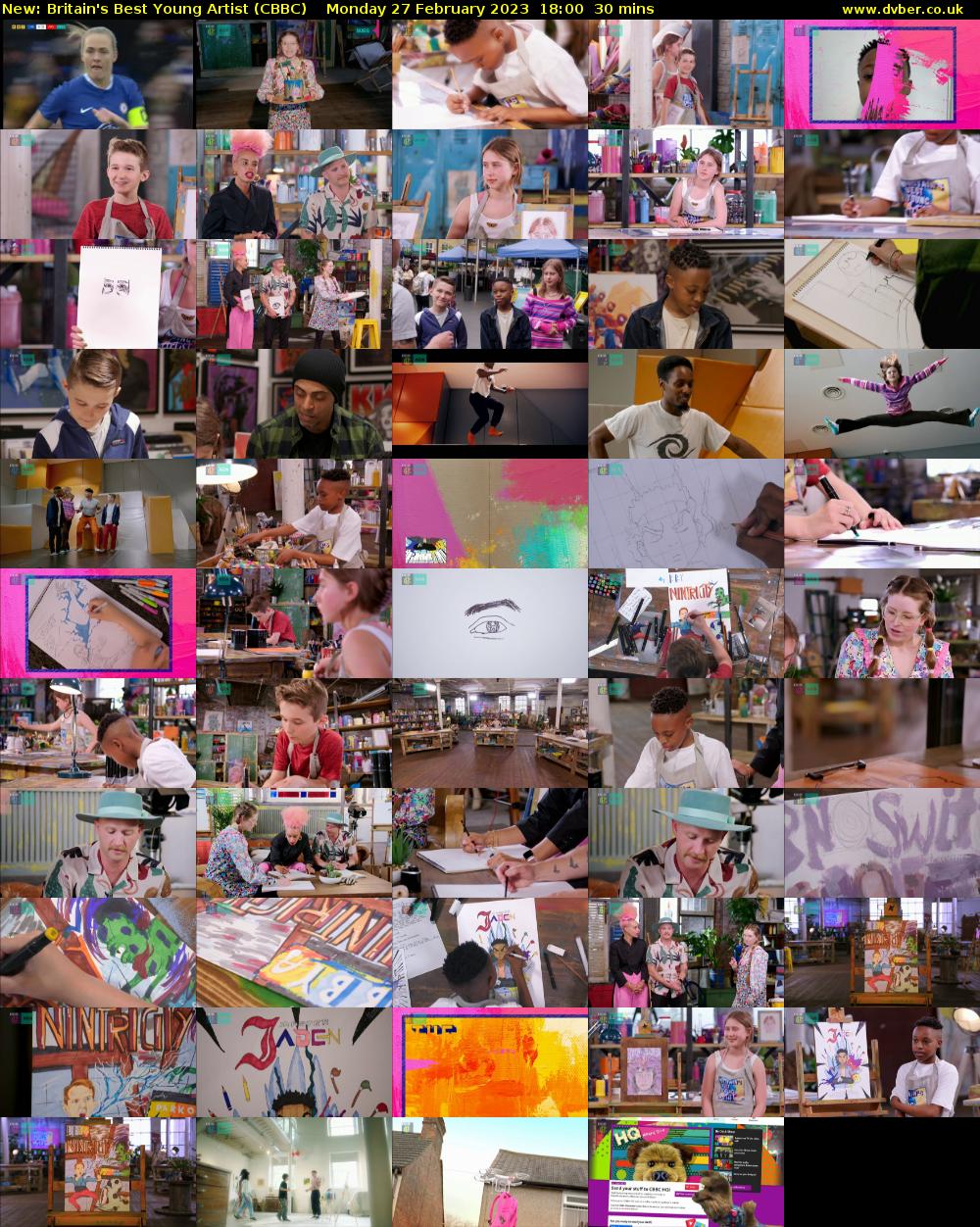 Britain's Best Young Artist (CBBC) Monday 27 February 2023 18:00 - 18:30