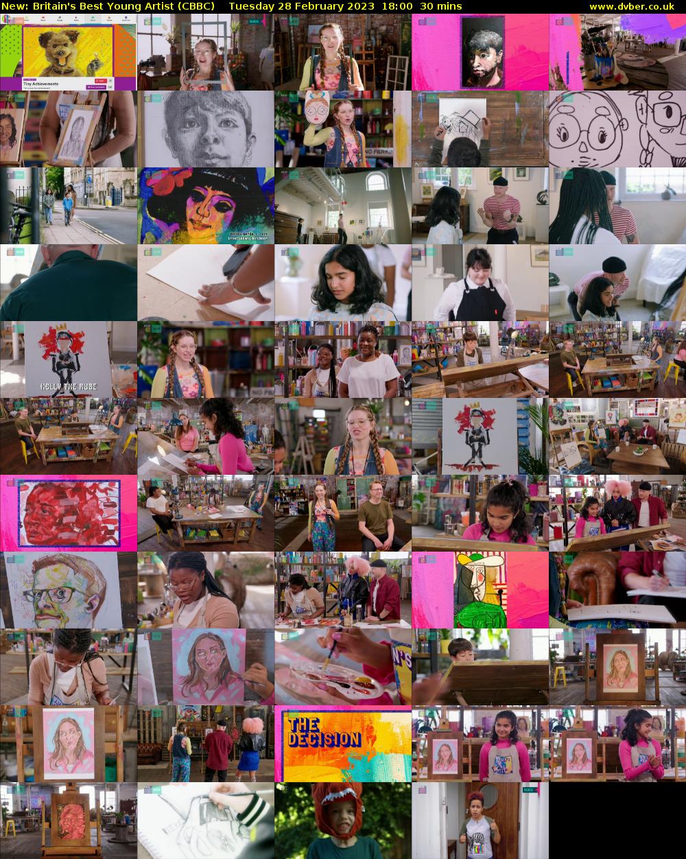 Britain's Best Young Artist (CBBC) Tuesday 28 February 2023 18:00 - 18:30