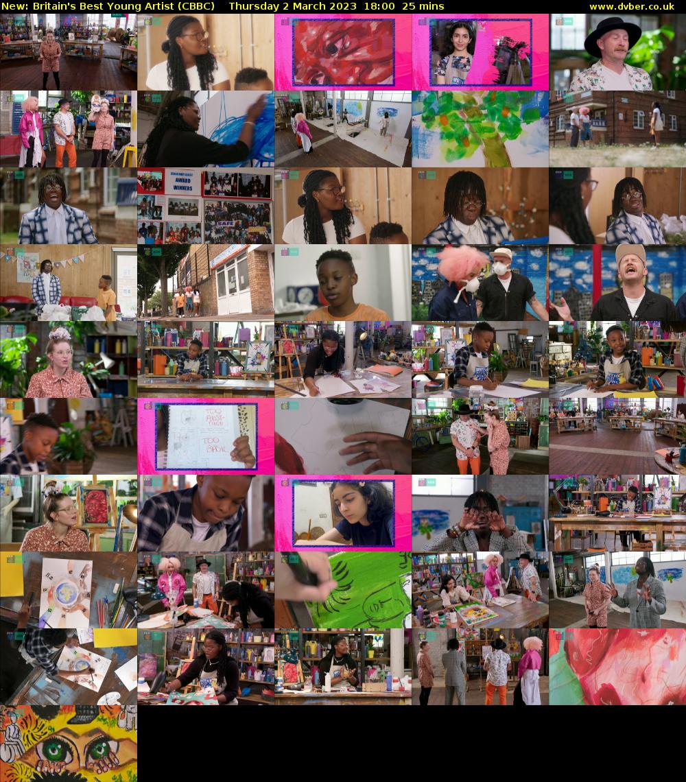 Britain's Best Young Artist (CBBC) Thursday 2 March 2023 18:00 - 18:25