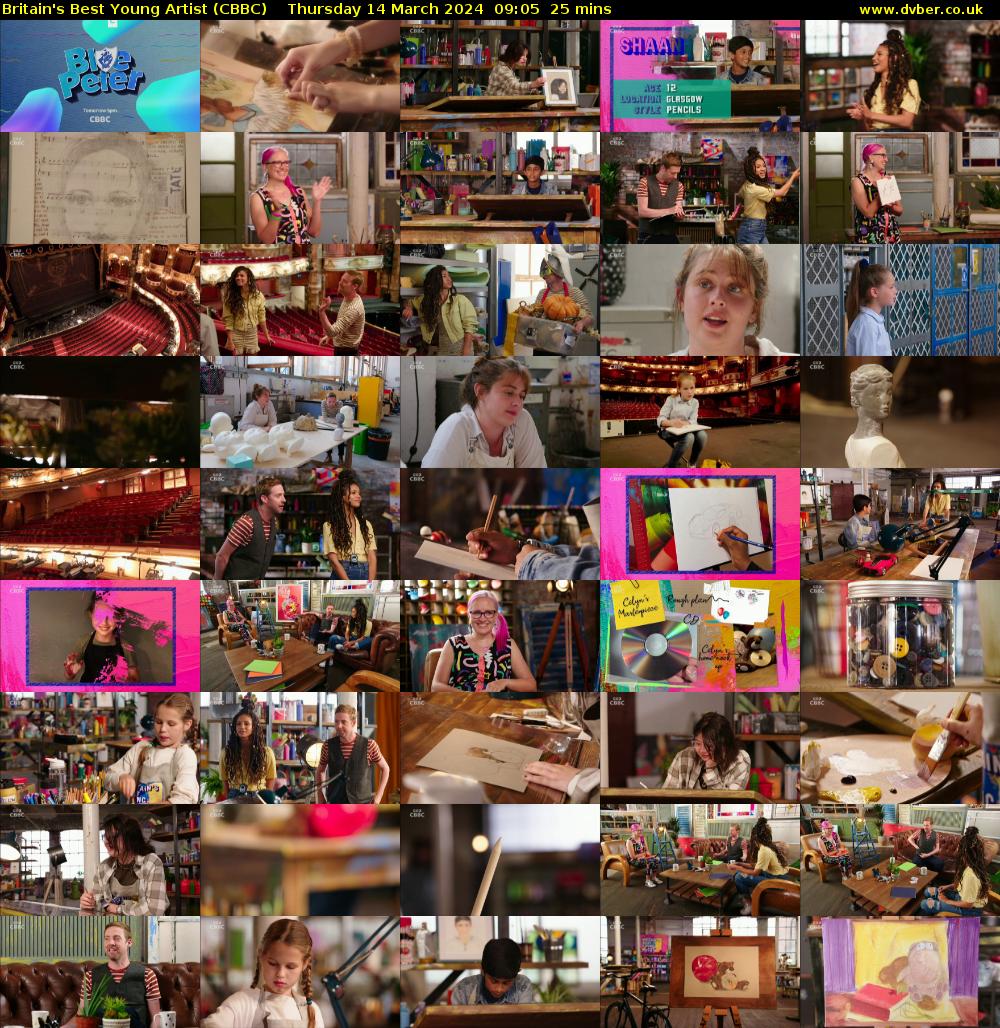 Britain's Best Young Artist (CBBC) Thursday 14 March 2024 09:05 - 09:30