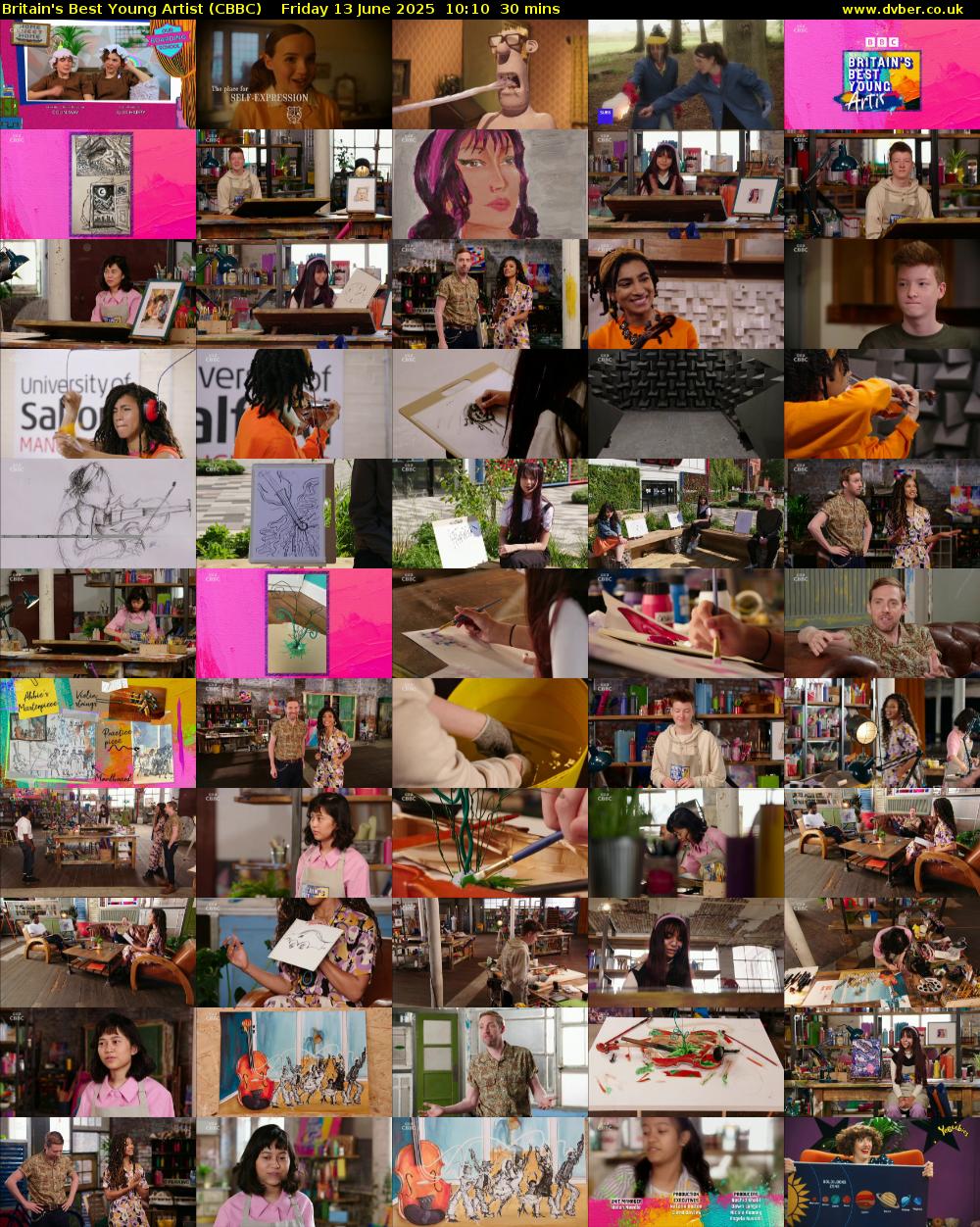 Britain's Best Young Artist (CBBC) Friday 13 June 2025 10:10 - 10:40