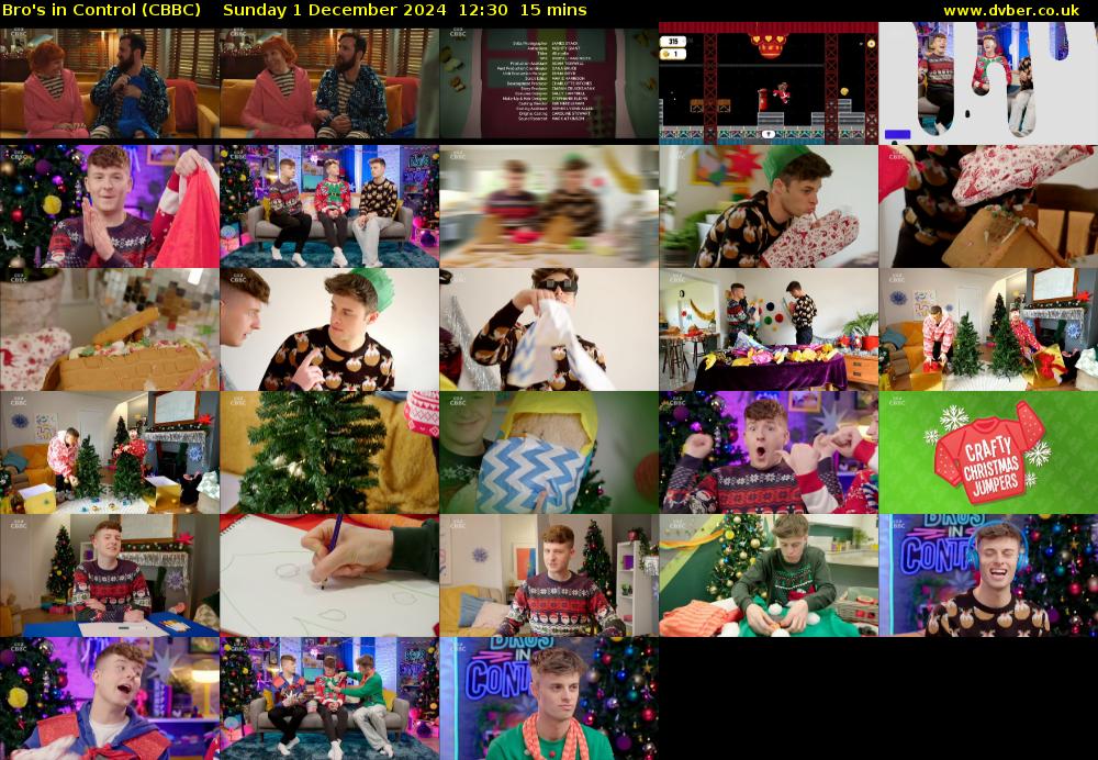 Bro's In Control (CBBC) Sunday 1 December 2024 12:30 - 12:45