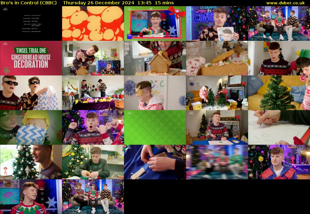 Bro's In Control (CBBC) Thursday 26 December 2024 13:45 - 14:00