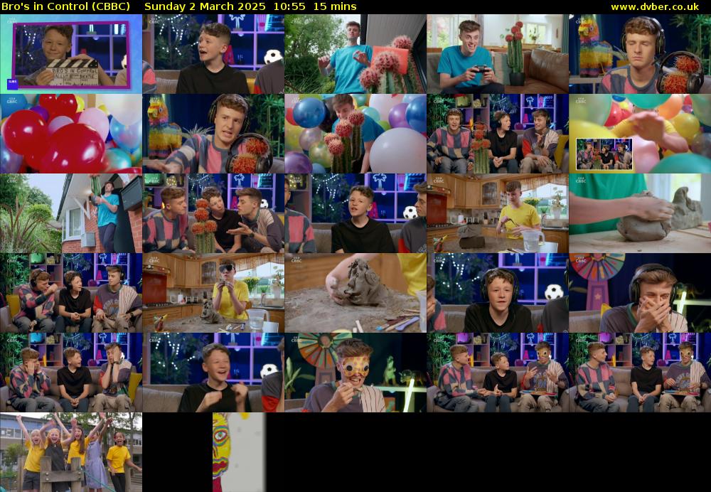 Bro's In Control (CBBC) Sunday 2 March 2025 10:55 - 11:10