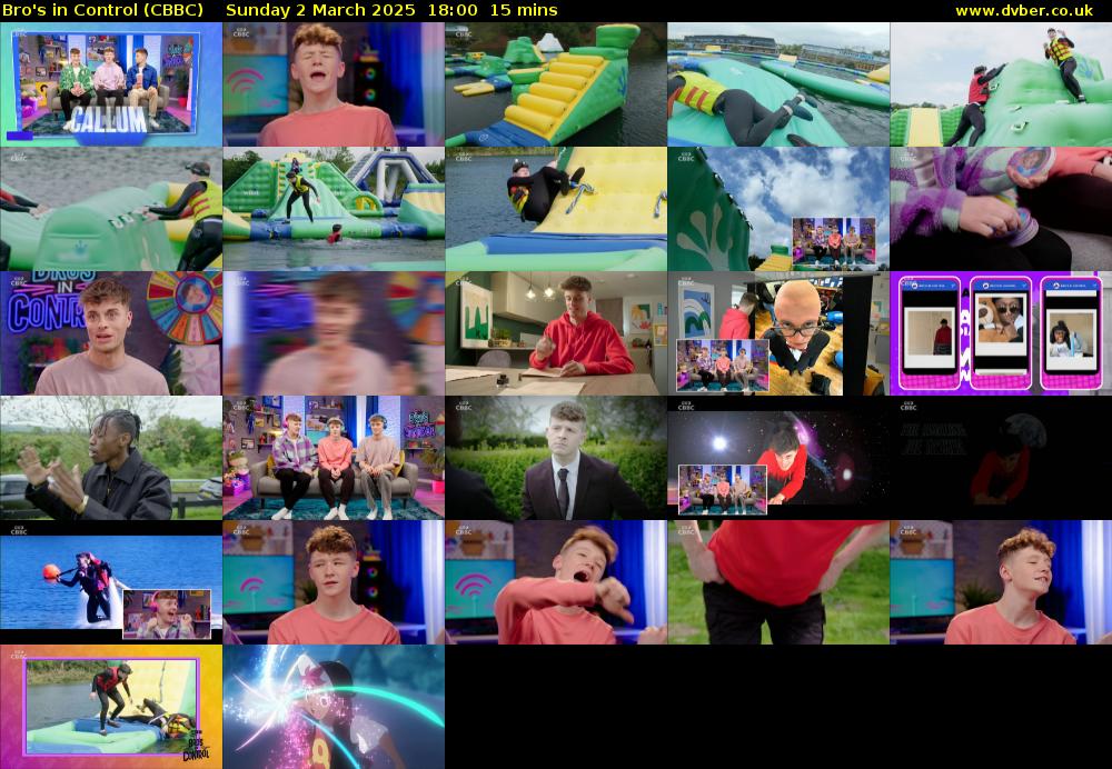 Bro's In Control (CBBC) Sunday 2 March 2025 18:00 - 18:15