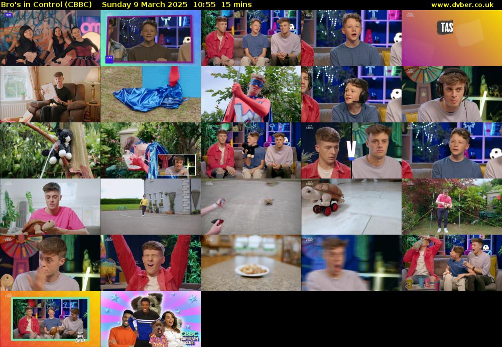 Bro's In Control (CBBC) Sunday 9 March 2025 10:55 - 11:10