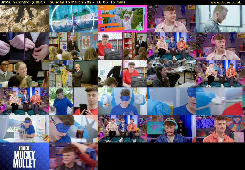 Bro's In Control (CBBC) Sunday 16 March 2025 18:00 - 18:15