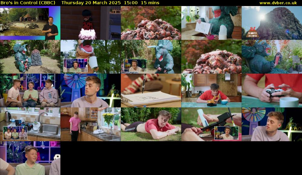 Bro's In Control (CBBC) Thursday 20 March 2025 15:00 - 15:15