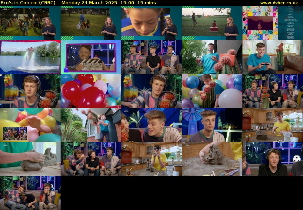 Bro's In Control (CBBC) Monday 24 March 2025 15:00 - 15:15