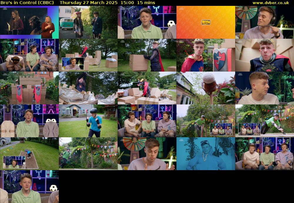Bro's In Control (CBBC) Thursday 27 March 2025 15:00 - 15:15