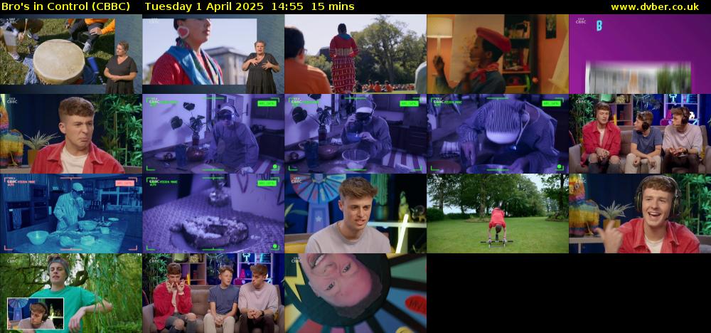 Bro's In Control (CBBC) Tuesday 1 April 2025 14:55 - 15:10
