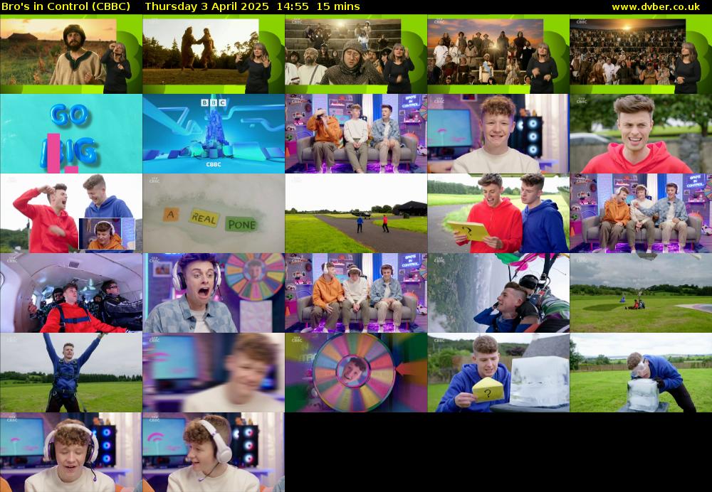 Bro's In Control (CBBC) Thursday 3 April 2025 14:55 - 15:10