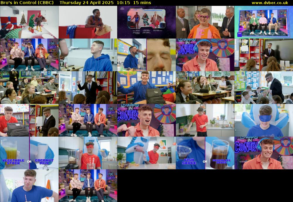 Bro's In Control (CBBC) Thursday 24 April 2025 10:15 - 10:30