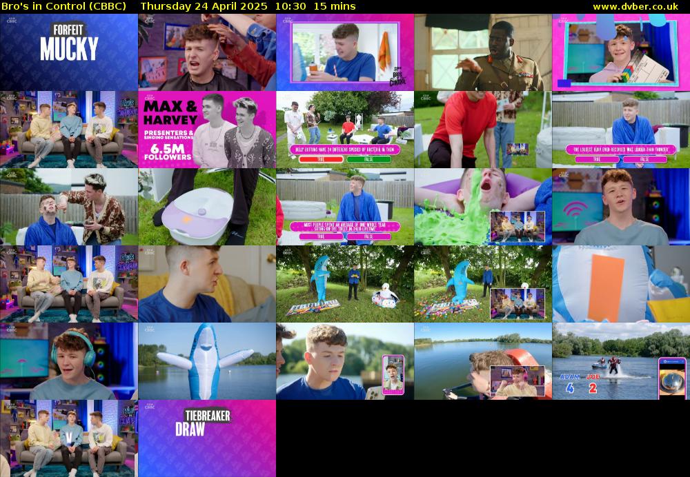 Bro's In Control (CBBC) Thursday 24 April 2025 10:30 - 10:45