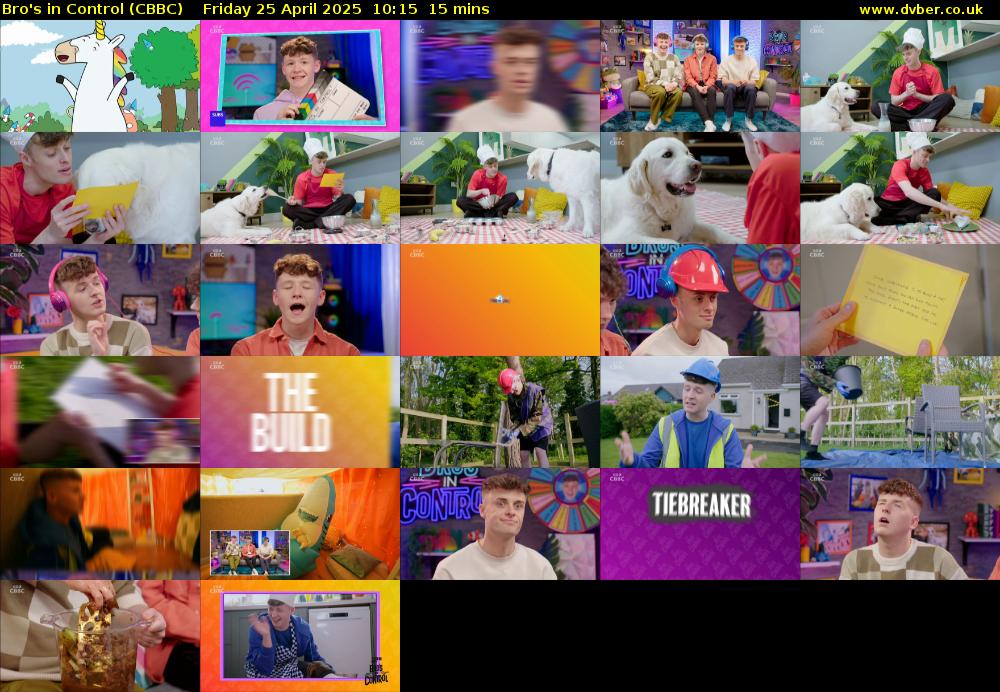 Bro's In Control (CBBC) Friday 25 April 2025 10:15 - 10:30