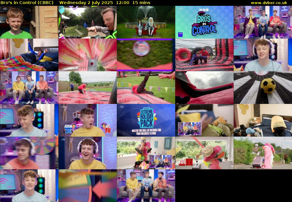 Bro's In Control (CBBC) Wednesday 2 July 2025 12:00 - 12:15