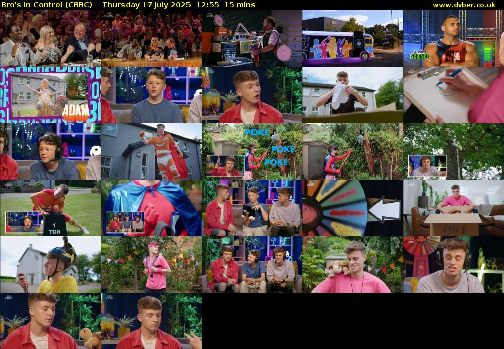 Bro's In Control (CBBC) Thursday 17 July 2025 12:55 - 13:10