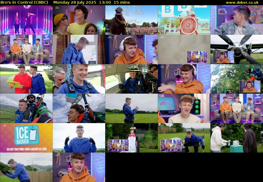 Bro's In Control (CBBC) Monday 28 July 2025 13:00 - 13:15