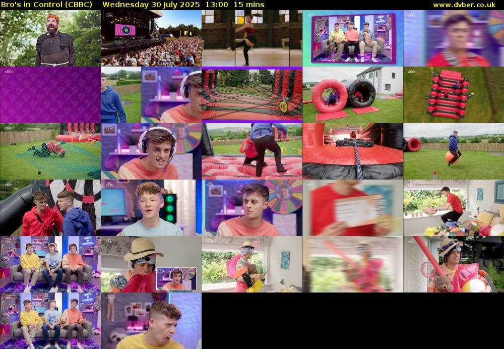 Bro's In Control (CBBC) Wednesday 30 July 2025 13:00 - 13:15