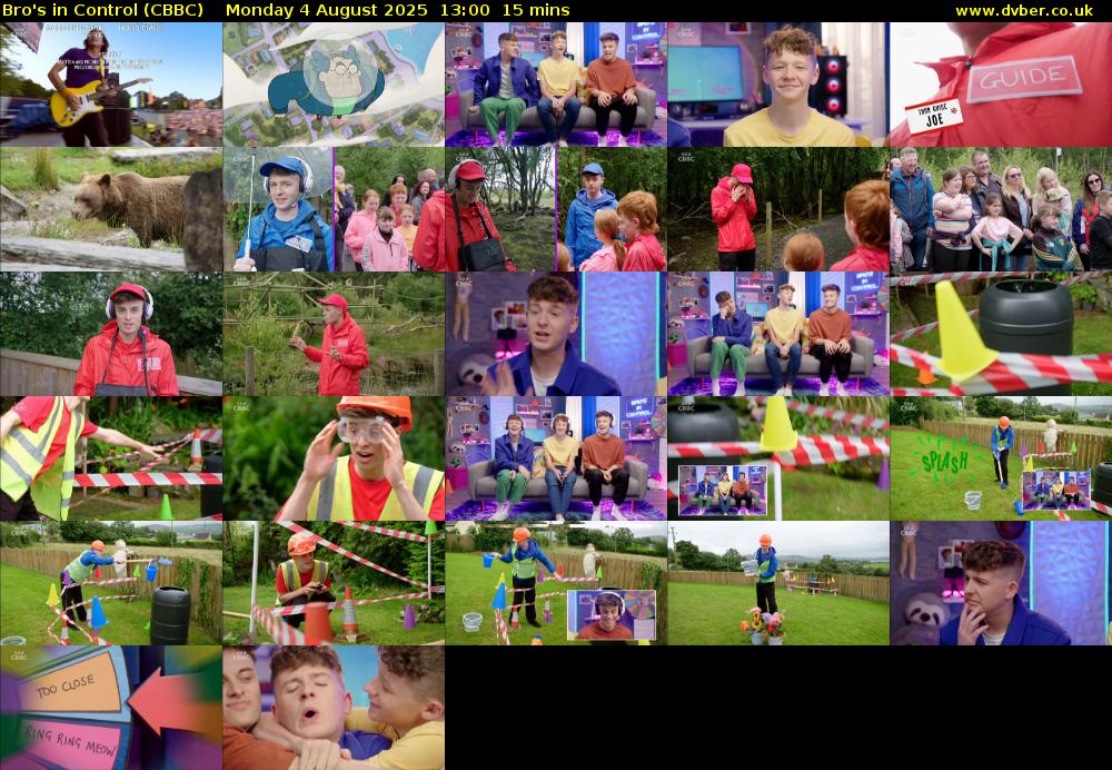 Bro's In Control (CBBC) Monday 4 August 2025 13:00 - 13:15