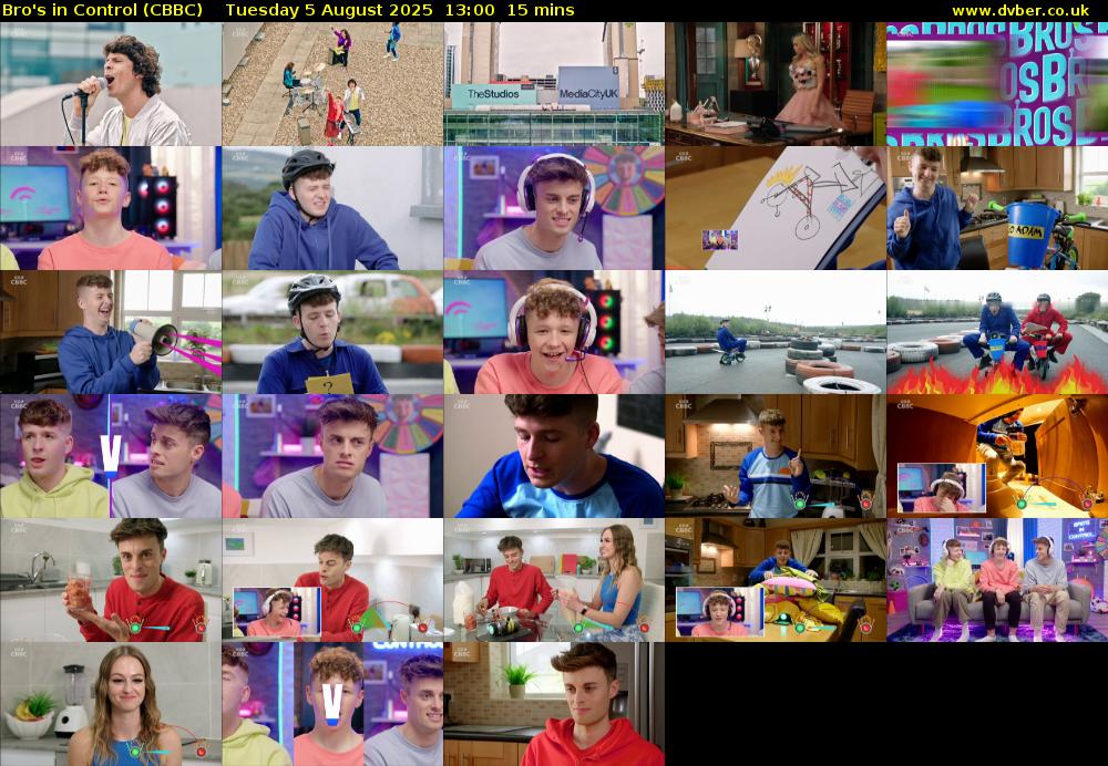 Bro's In Control (CBBC) Tuesday 5 August 2025 13:00 - 13:15