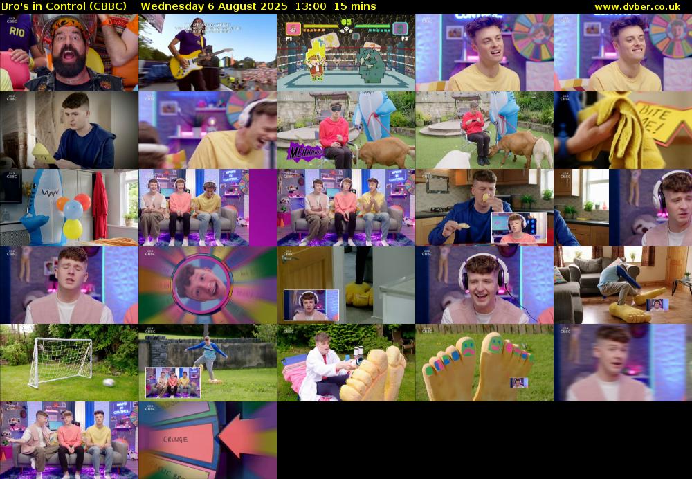 Bro's In Control (CBBC) Wednesday 6 August 2025 13:00 - 13:15