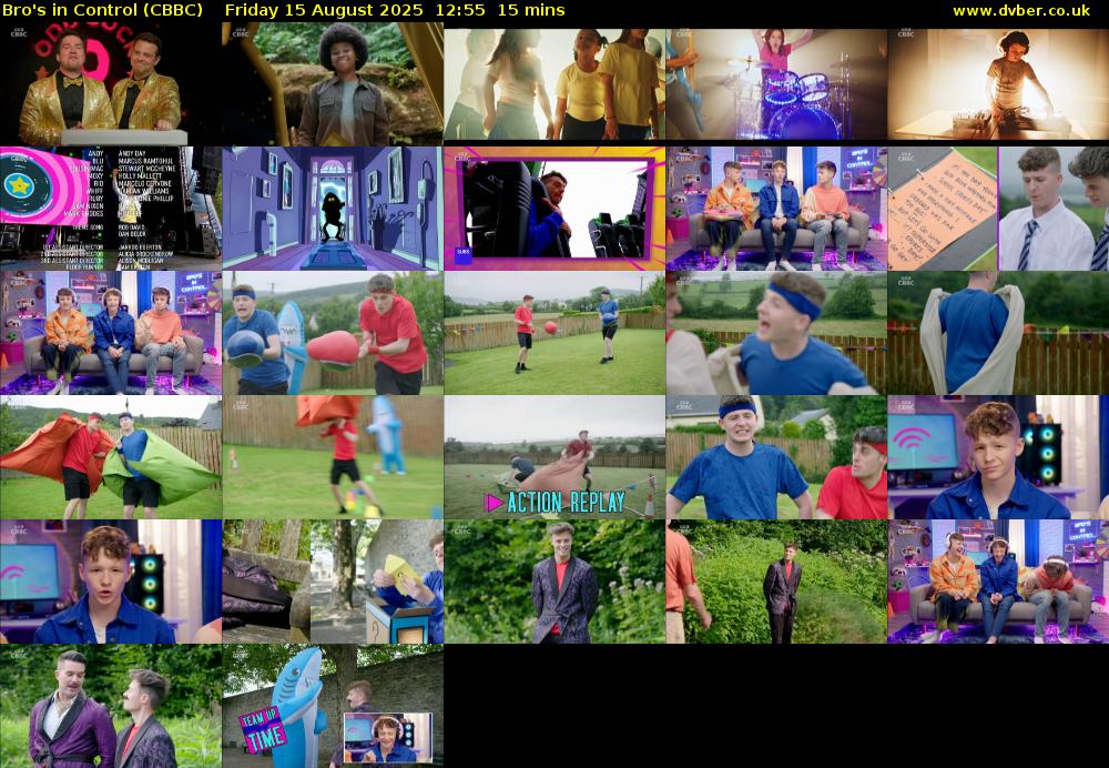 Bro's In Control (CBBC) Friday 15 August 2025 12:55 - 13:10