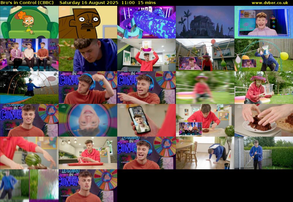 Bro's In Control (CBBC) Saturday 16 August 2025 11:00 - 11:15