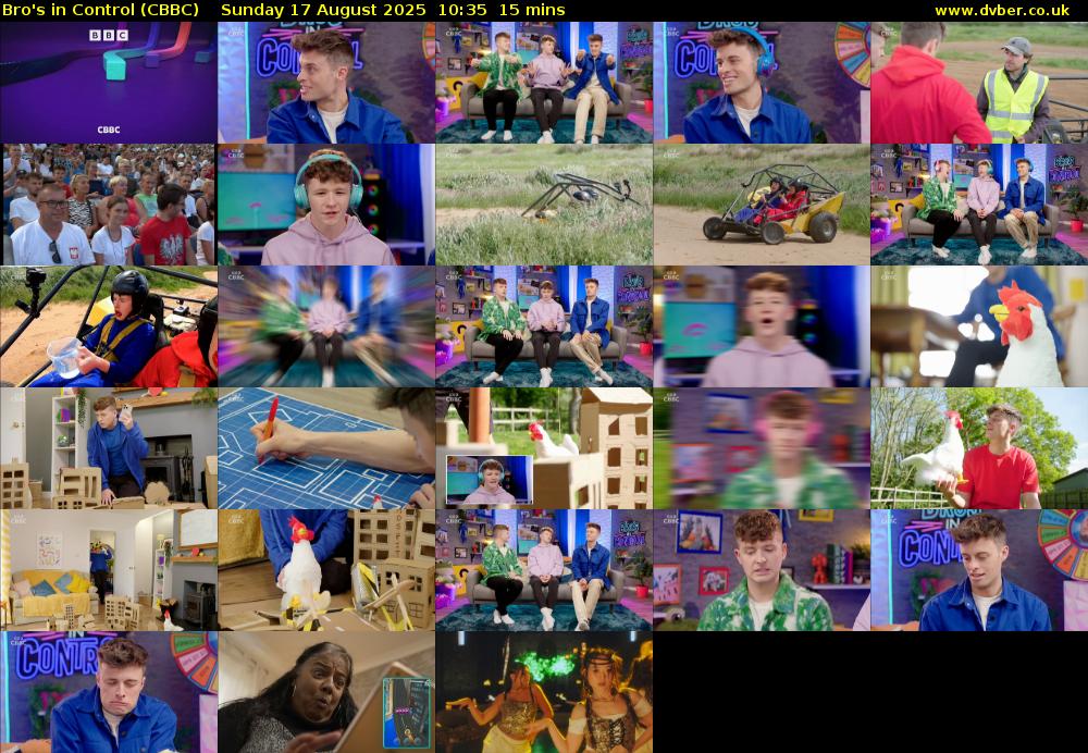 Bro's In Control (CBBC) Sunday 17 August 2025 10:35 - 10:50