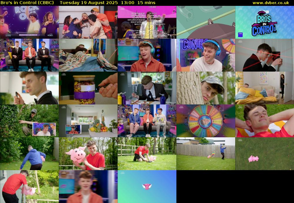 Bro's In Control (CBBC) Tuesday 19 August 2025 13:00 - 13:15