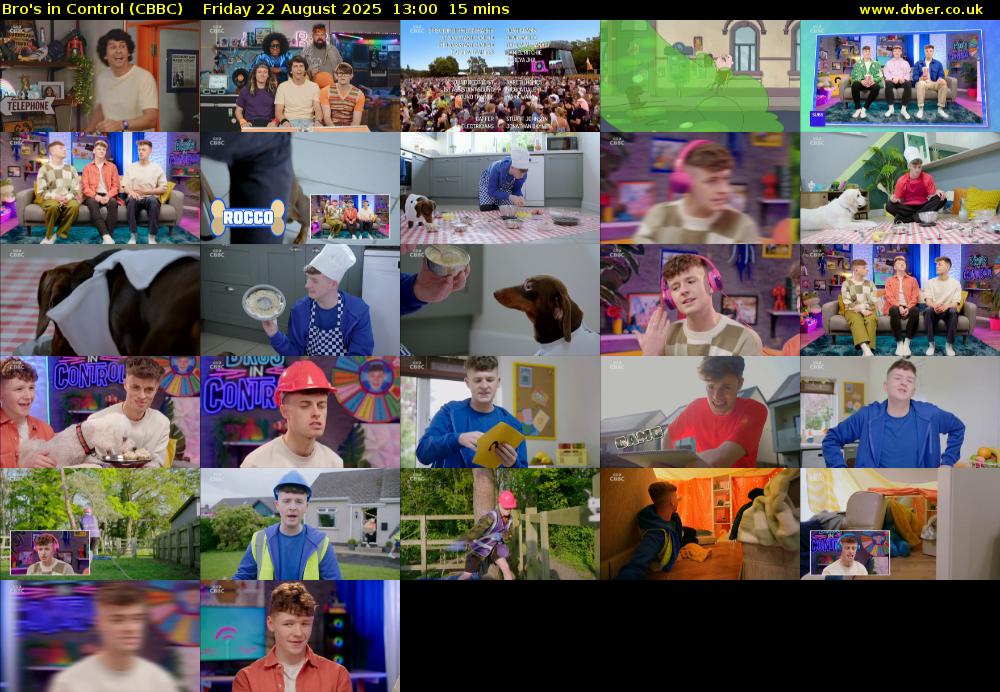 Bro's In Control (CBBC) Friday 22 August 2025 13:00 - 13:15