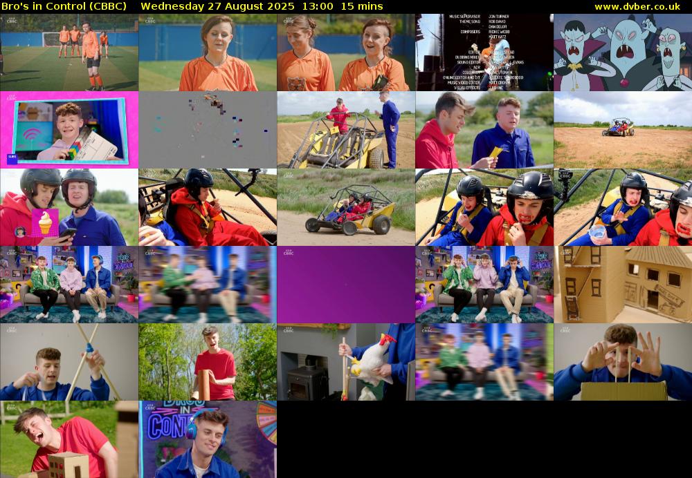Bro's In Control (CBBC) Wednesday 27 August 2025 13:00 - 13:15